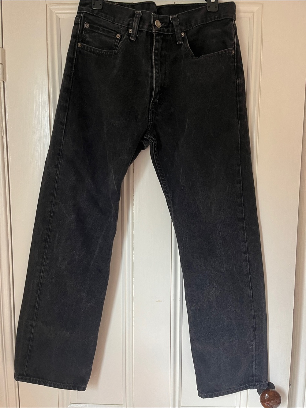 Levis 505 Men's Black Straight-Leg Jeans — Classic Everyday Fit 32 x 30